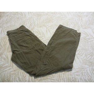 KUHL GREEN PANTS WITH DEFECTS worn hem at bottom 32 x 34